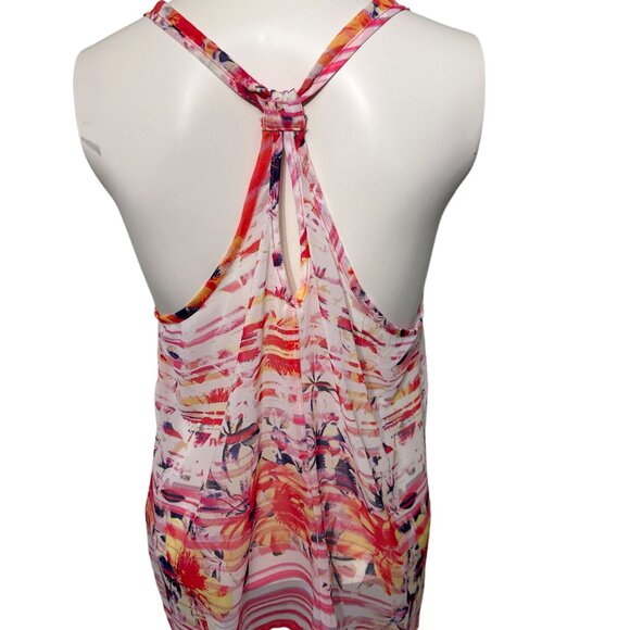 Aeropostale Sexy Sheer Lightweight Sleeveless Racer Tie Back Blouse Size Medium - Picture 8 of 12